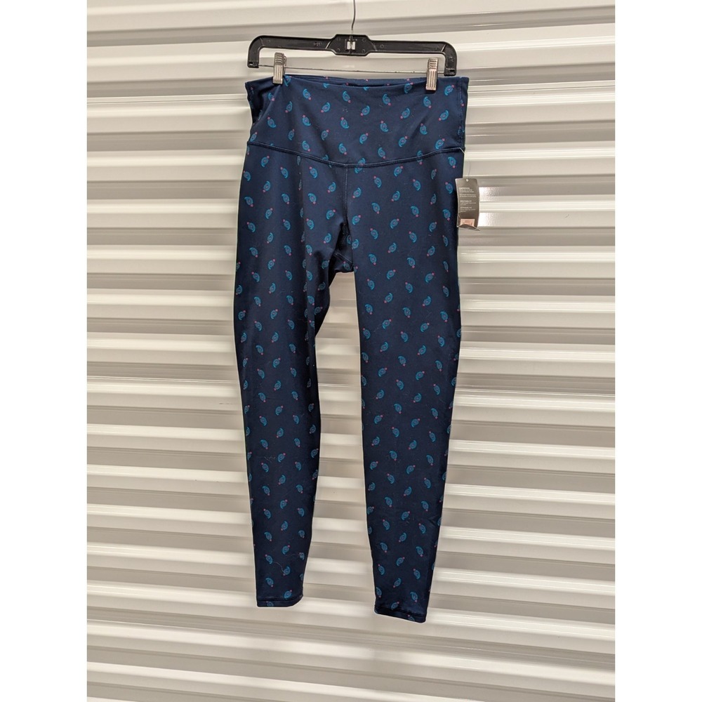 Y2K Paisley Gymcore Leggings Navy Blue Activewear Athleisure Large NWT Old Navy